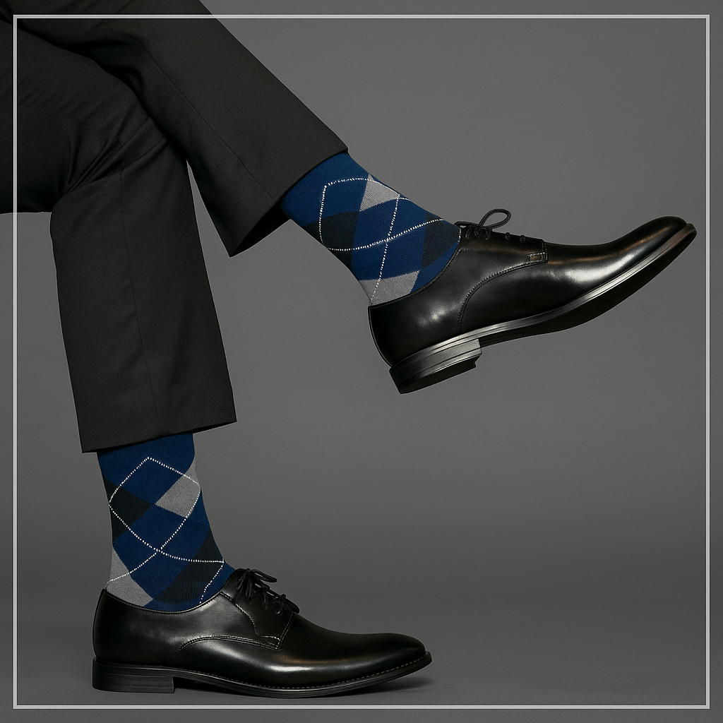 Premium Argyle Socks for Men - Pack of 3 Pairs (Formal & Office Wear Essential)