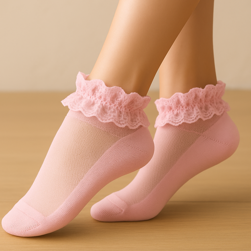 Elegance Lace Ankle Socks – Pack of 3 Pastel & Bold Colors