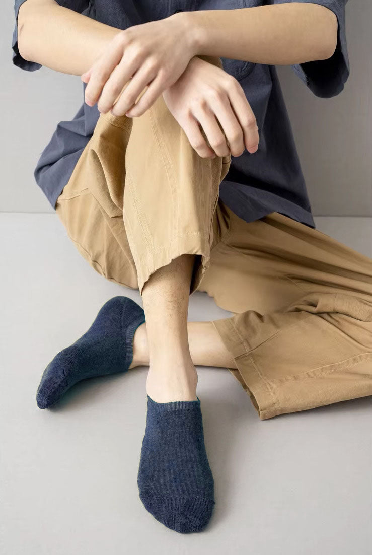 Breathable Terry Cotton No-Show Socks – Anti-Slip Grip (3-Pair Combo | Smart Casuals)