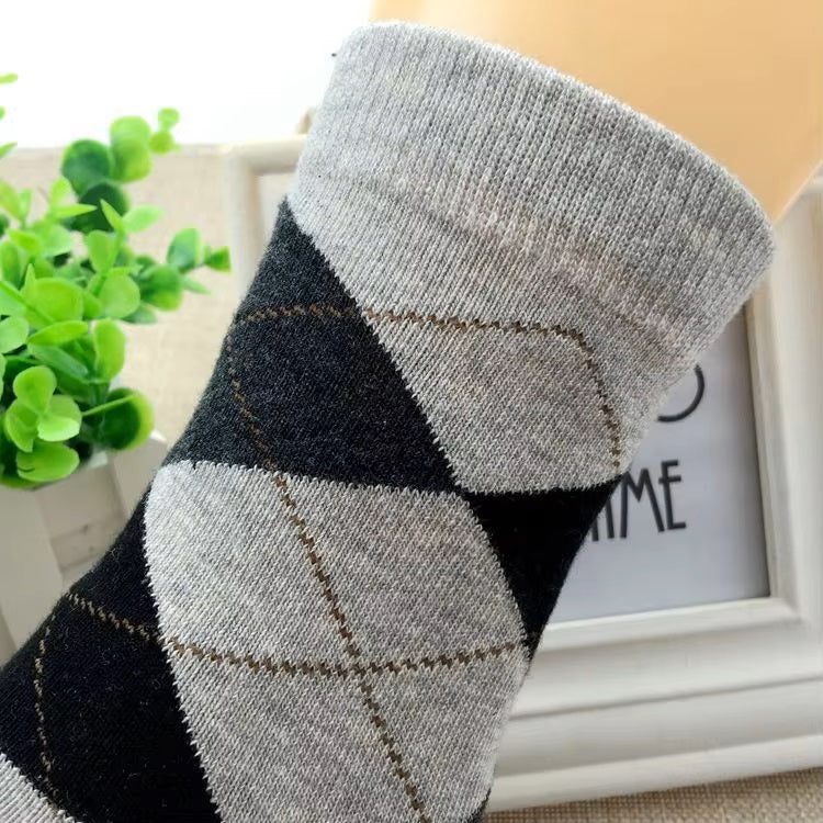 Premium Argyle Socks for Men - Pack of 3 Pairs (Formal & Office Wear Essential)
