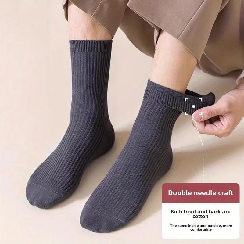 Essential Everyday Ribbed Cotton Socks – Pack of 5