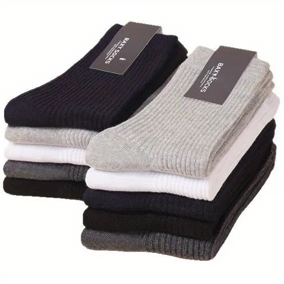Essential Everyday Ribbed Cotton Socks – Pack of 5