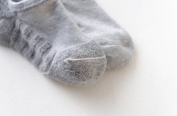 Breathable Terry Cotton No-Show Socks – Anti-Slip Grip (3-Pair Combo | Smart Casuals)