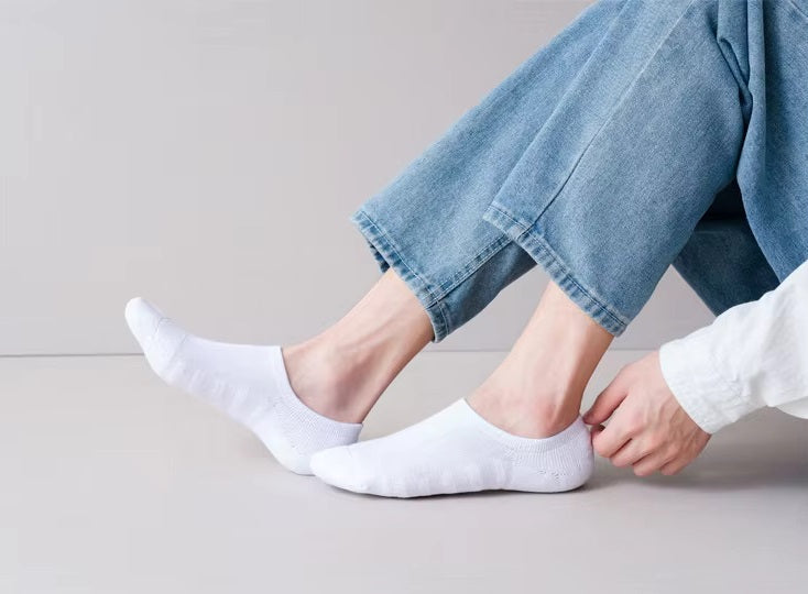 Breathable Terry Cotton No-Show Socks – Anti-Slip Grip (3-Pair Combo | Everyday Neutrals)
