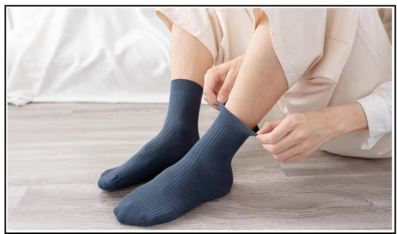 Essential Everyday Ribbed Cotton Socks – Pack of 5