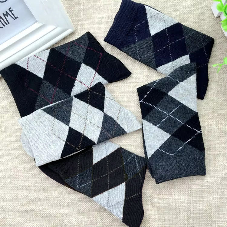 Premium Argyle Socks for Men - Pack of 3 Pairs (Formal & Office Wear Essential)