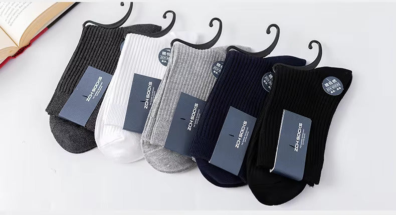 Essential Everyday Ribbed Cotton Socks – Pack of 5
