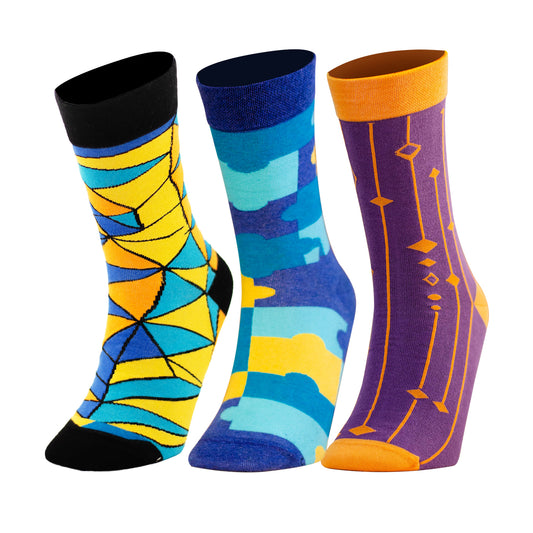 Bold Moves Cotton Socks Pack of 3 – Where Style Meets Confidence | Loomaya