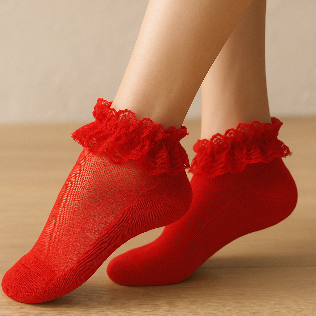 Elegance Lace Ankle Socks – Pack of 3 Pastel & Bold Colors