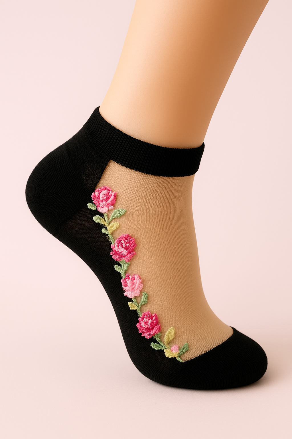 Floral Mesh Socks – Set of 2 (Buy 1 Get 1 Free)