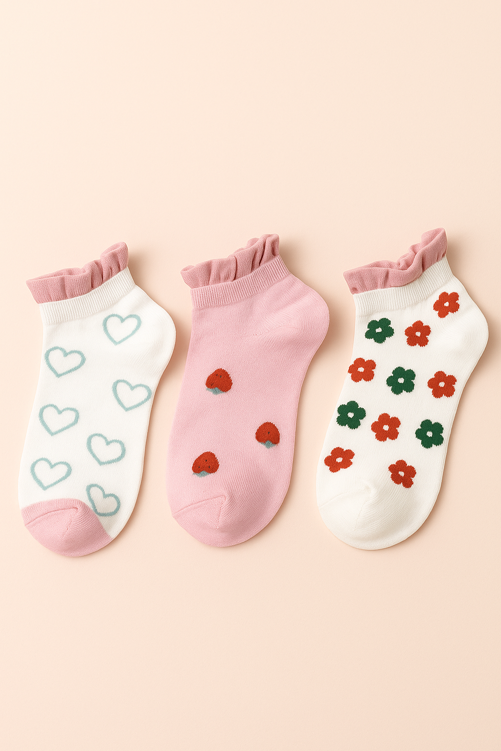 Pink Crush Frill Socks – Pack of 3