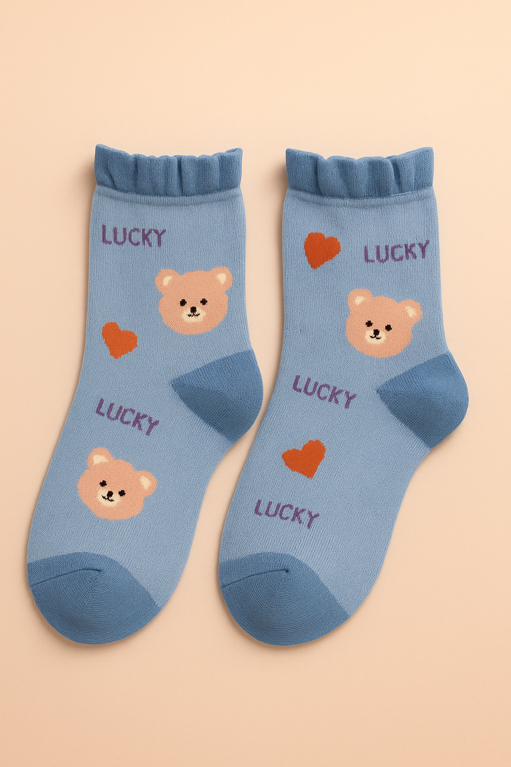 Teddy Frill Socks – Pack of 3 Pairs (Bear Edition)