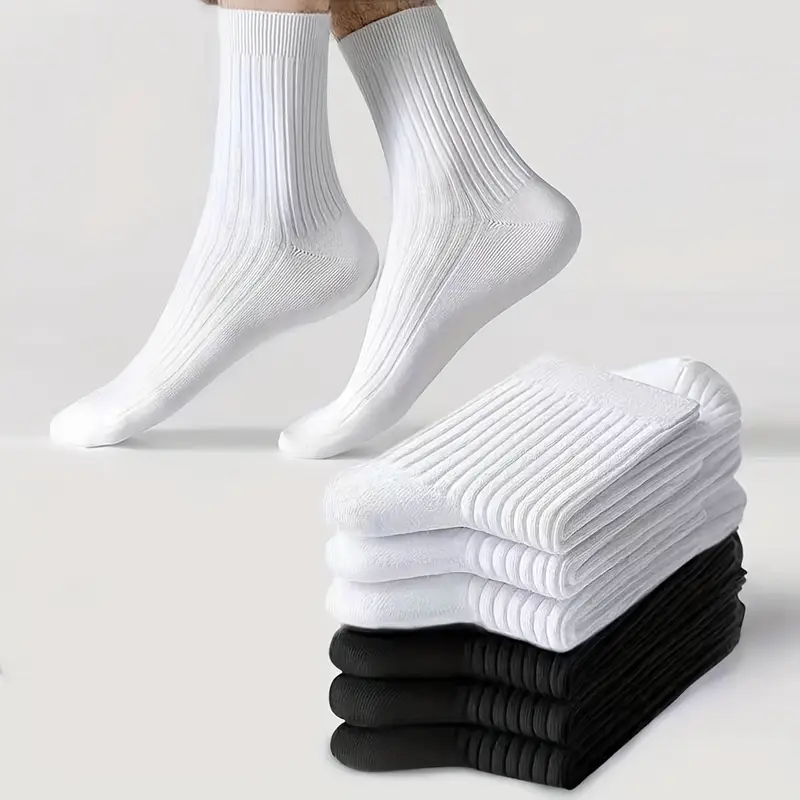 Premium Combed Cotton Socks – Classic Duo Pack (1 White + 1 Black)