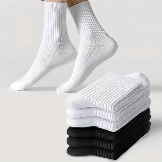 Premium Combed Cotton Socks – Classic Duo Pack (1 White + 1 Black)