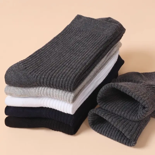 Essential Everyday Ribbed Cotton Socks – Pack of 5