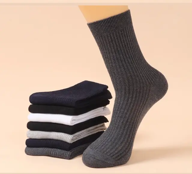 Essential Everyday Ribbed Cotton Socks – Pack of 5
