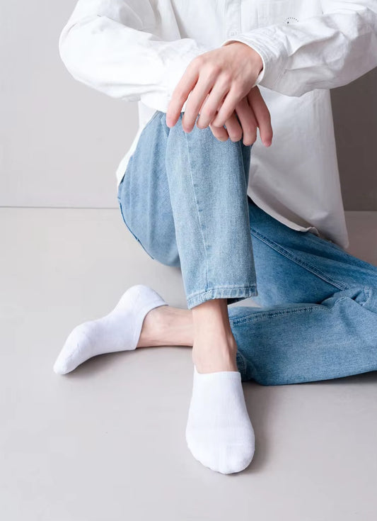 Breathable Terry Cotton No-Show Socks – Anti-Slip Grip (3-Pair Combo | Everyday Neutrals)