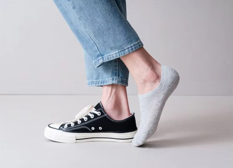 Breathable Terry Cotton No-Show Socks – Anti-Slip Grip (3-Pair Combo | Smart Casuals)