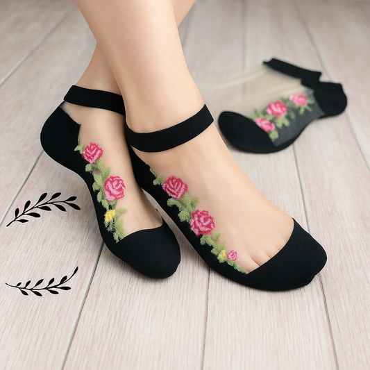 Floral Mesh Socks – Set of 2 (Buy 1 Get 1 Free)