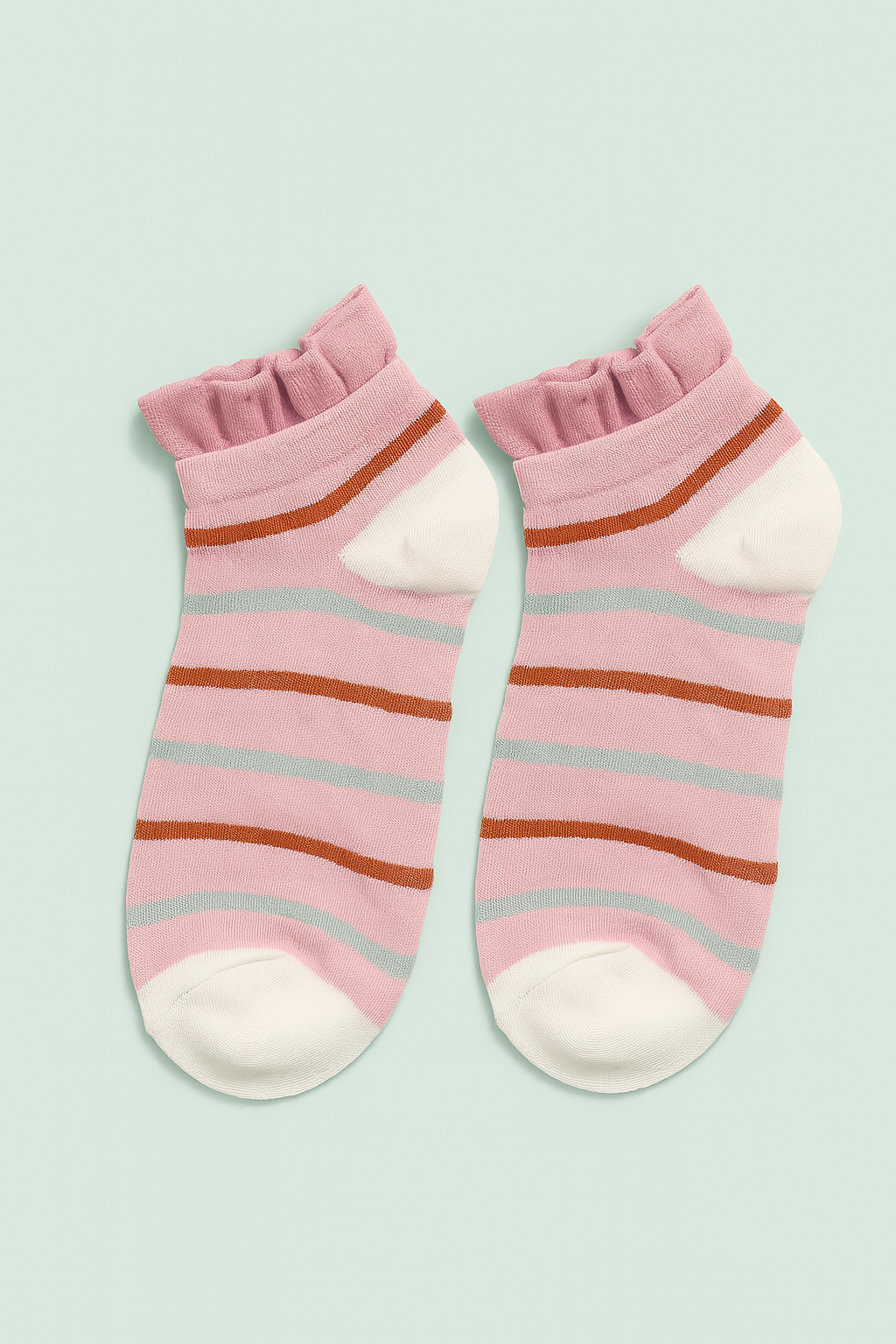 Pastel Geometry Ruffle Socks - Pack of 3 Pairs
