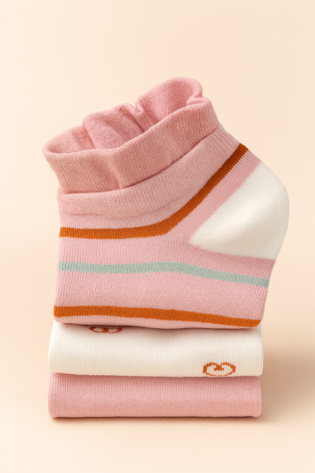 Pastel Geometry Ruffle Socks - Pack of 3 Pairs